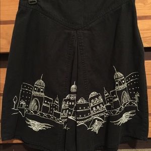 Mid-length embroidered skirt